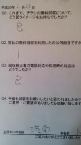 ２月２５日。岡田港南地区のお客様の声です。ありがとうございました。